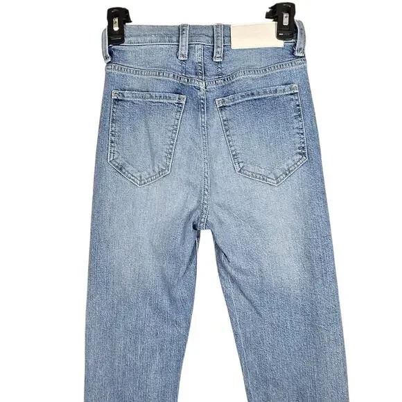 7 For All Mankind Easy Slim Jeans Womens 24 Blue High Rise Straight Stretch - Picture 9 of 11